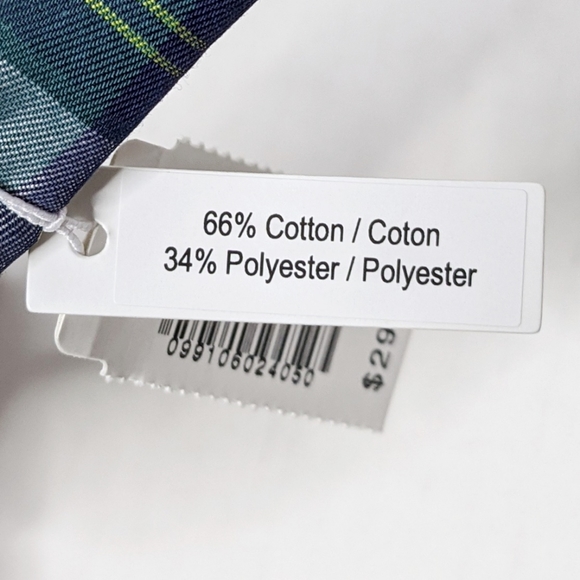 J. Crew Scrunchie Headband Plaid Ivory Navy Green - Picture 9 of 9